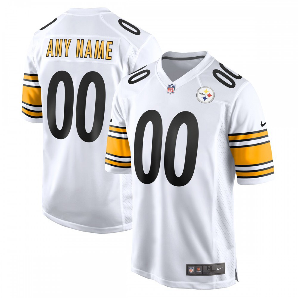 Pittsburgh Steelers Nike Game Custom Jersey - White-GridironStore